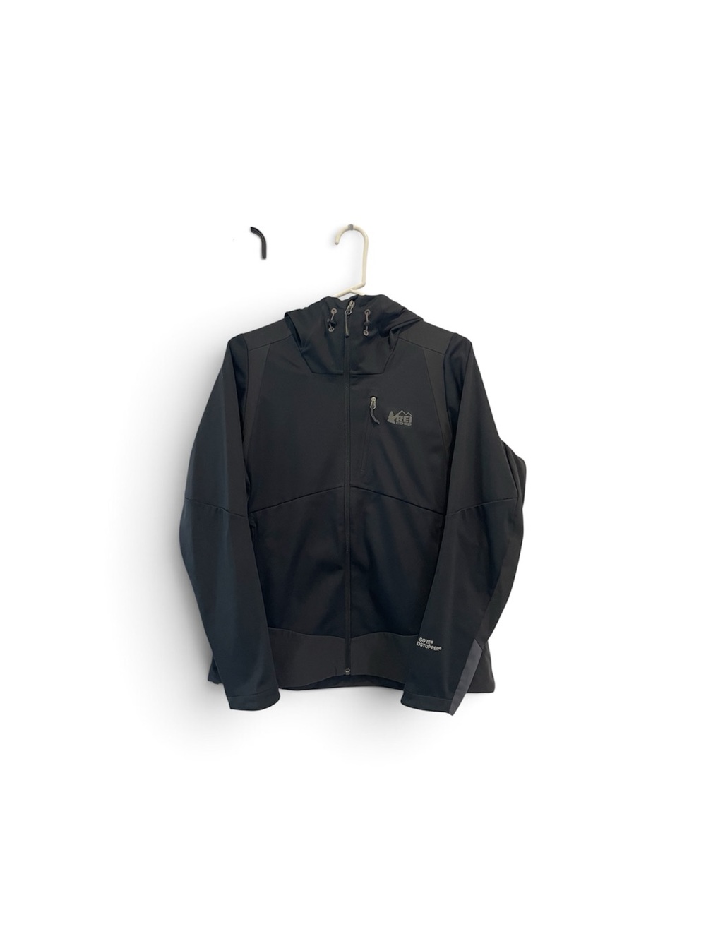 REI Co-Op Black and Gray Soft-shell Jacket with Gore Windstopper Technology